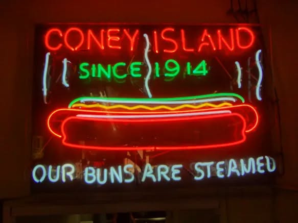 Famous Coney Island neon